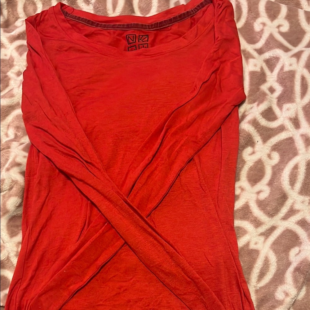 Women's Red Long Sleeve Top